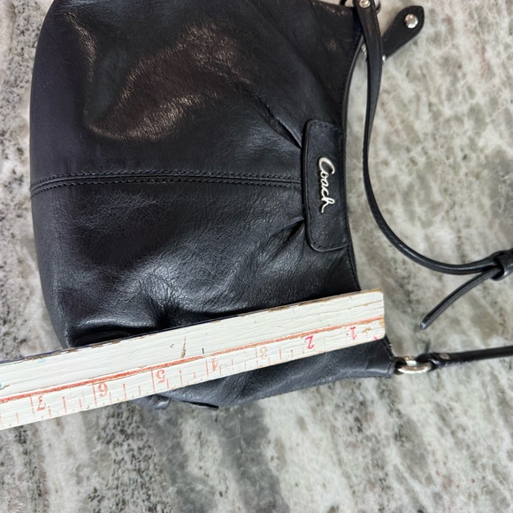 Coach Black Leather Pleated Crossbody Bag - Picture 8 of 10